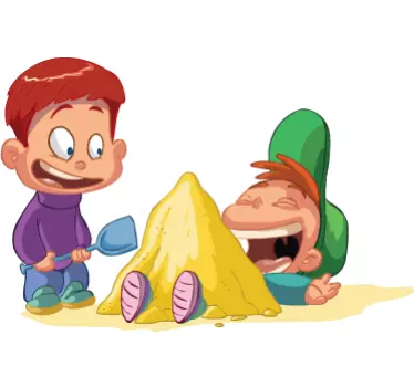 Adesivo bambini giochi con sabbia - TenStickers