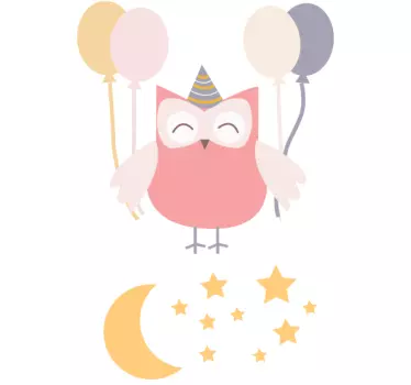 Adesivo bambini gufo festoso - TenStickers
