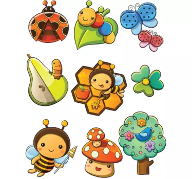 Adesivo bambini insetti e fiori - TenStickers