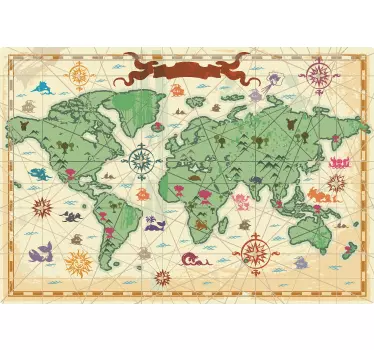Adesivo bambini mappamondo classico - TenStickers