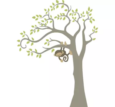 Adesivo bambini scimmia sull'albero - TenStickers