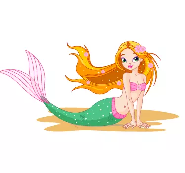Adesivo bambini sirena graziosa - TenStickers