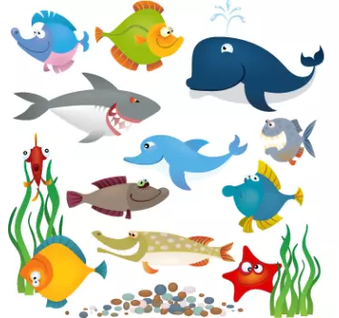 Adesivo bambini specie acquatiche - TenStickers