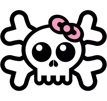 Adesivo per bambini teschio con fiocco - TenStickers