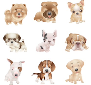 Adesivi con vari tipi di cani - TenStickers