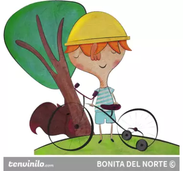 Adesivo cameretta al parco con il triciclo - TenStickers