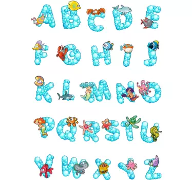 Adesivo cameretta alfabeto marino - TenStickers