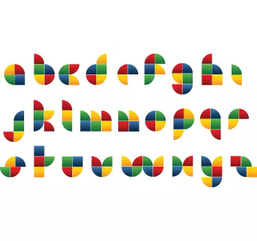 Adesivo cameretta alfabeto mattoncini - TenStickers