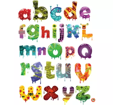Adesivo cameretta alfabeto mostri - TenStickers