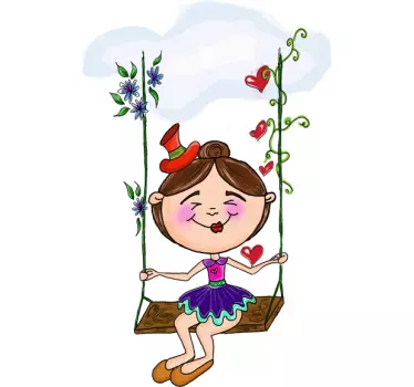 Adesivo cameretta altalena fiorita - TenStickers