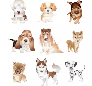 Adesivo cameretta collezione cuccioli 2 - TenStickers