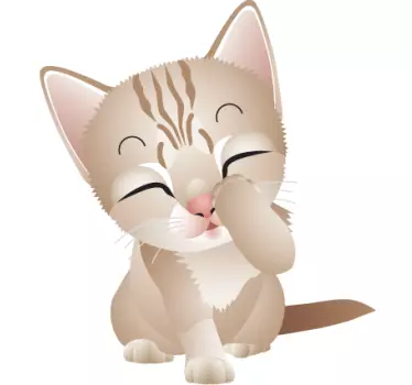 Adesivo cameretta gattino grazioso - TenStickers