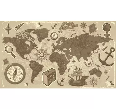 Adesivo cameretta mappa del tesoro - TenStickers