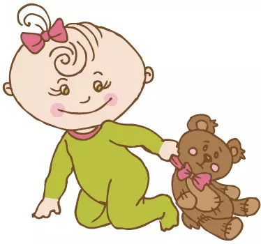 Adesivo cameretta neonato bambino felice che gioca - TenStickers