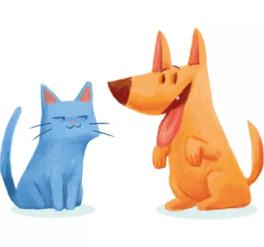 Adesivo cane e gatto - TenStickers