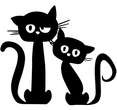 Adesivo coppia di gatti - TenStickers