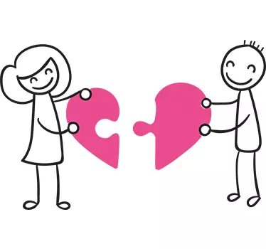 Adesivo coppia puzzle cuore - TenStickers