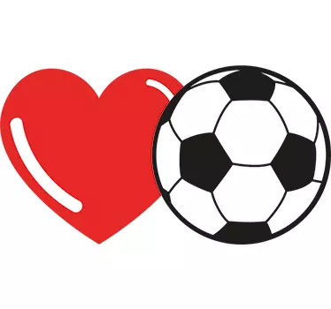 Adesivo cuore e pallone calcio - TenStickers