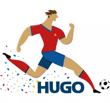 Adesivo da muro giocatore di football con nome - TenStickers
