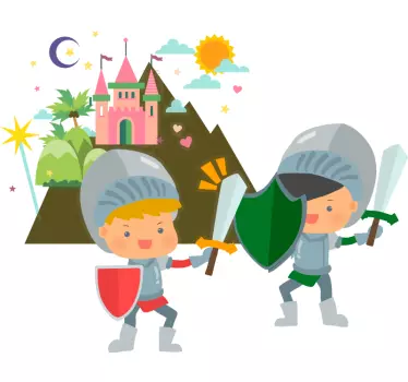 Adesivo da parete per bambini cavalieri - TenStickers