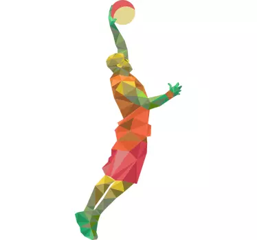 Adesivo decorativo giocatore di basket geometrico - TenStickers