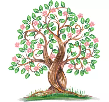 Adesivo decorativo albero acquarello - TenStickers