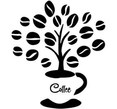 Adesivo decorativo albero di caffè - TenStickers