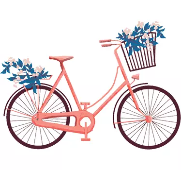 Adesivo decorativo bici fiori - TenStickers