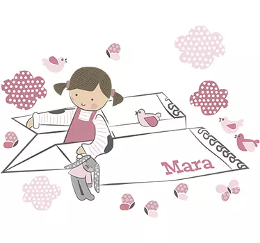 Adesivo decorativo Bimbi Aeroplano Carta - TenStickers