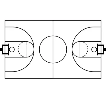 Adesivo decorativo campo da basket - TenStickers