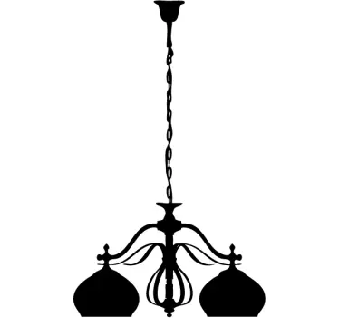 Adesivo decorativo contorno lampadario elegante - TenStickers