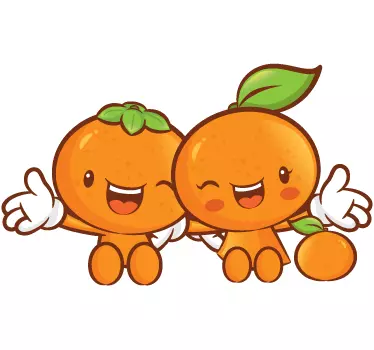 Adesivo decorativo coppia di mandarini - TenStickers