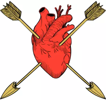 Adesivo decorativo cuore con frecce - TenStickers