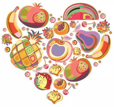 Adesivo decorativo cuore frutta pop - TenStickers