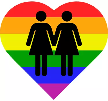 Adesivo decorativo cuore lesbiche - TenStickers