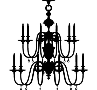 Adesivo decorativo elegante sagoma di lampadario - TenStickers