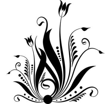 Adesivo decorativo floreale astratto - TenStickers