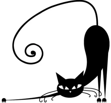Adesivo decorativo gatto stiracchiandosi - TenStickers