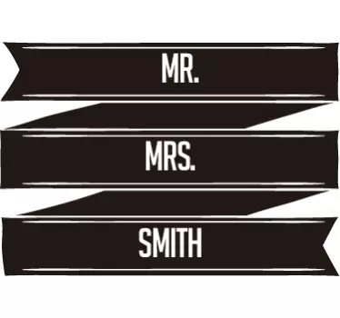 Adesivo decorativo Mr and Mrs banner - TenStickers