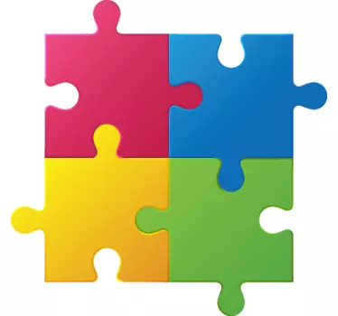 Adesivo decorativo puzzle quattro pezzi - TenStickers