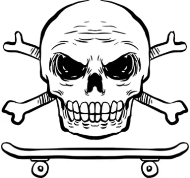 Adesivo decorativo Skate Teschio - TenStickers
