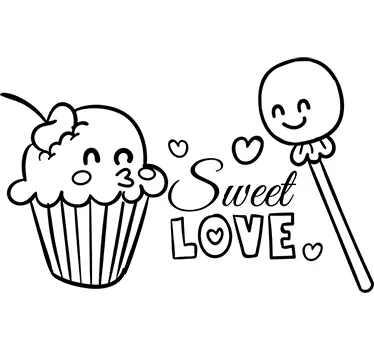 Adesivo decorativo sweet love - TenStickers