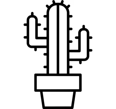Sticker disegno cactus stilizzato - TenStickers