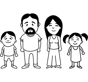Adesivo disegno di famiglia - TenStickers