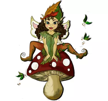 Adesivo fatina sul fungo - TenStickers
