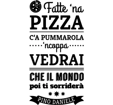 Adesivo cucina fatte na pizza - TenStickers