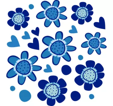 Set di adesivi con cuori e fiori - TenStickers