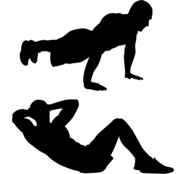 Adesivo ginnastica flessioni e addominali - TenStickers