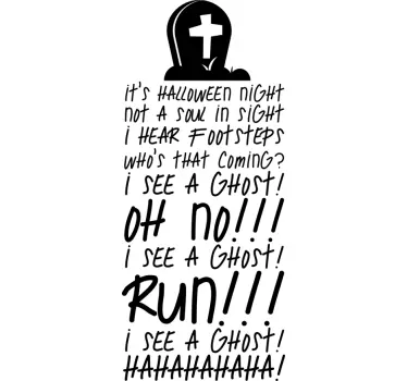 Adesivo halloween vedo un fantasma! scappa! - TenStickers