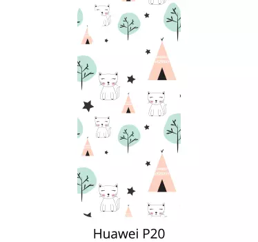 Adesivo Huawei adorabile motivo a gatto - TenStickers
